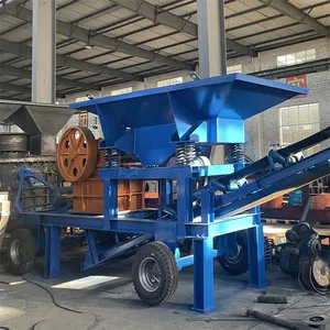 Top Brand Portable Gravel Crusher Construction Waste Crushing Machine Ore Jaw Crusher Machine with Screen Gold China Adjustable