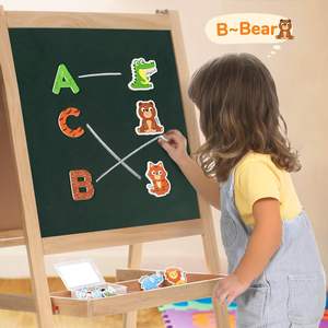 Magneti frigo in legno per bambini 26 simpatici animali lettere maiuscole grande frigorifero ABC Set di magneti alfabeto per bambini - Product Image 5