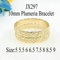 Gelang Bunga Perhiasan Warisan Hawaii Anak-anak Baru Burn Baby Bangle Lebar 10mm Warna Emas 14k