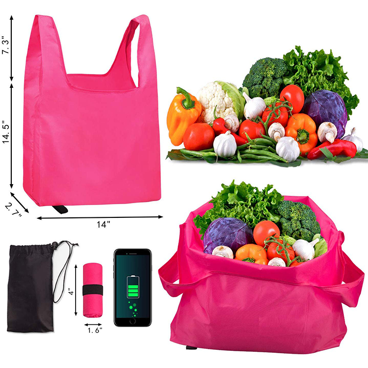 Eco friendly RPET 210T Reusable polyester foldable shopping bag