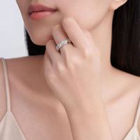 Bague en argent sterling S925 avec moissanite, design croix, luxe léger, haut de gamme, entièrement scintillante, polyvalente pour femme