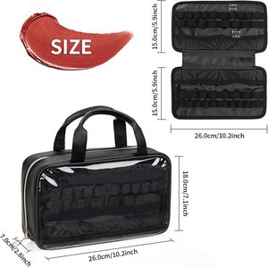 Revel trang điểm nghệ sĩ Son môi tổ chức rõ ràng trang điểm túi với có thể tháo rời Son môi lưu trữ Board 40 khe cắm Lip Gloss trường hợp - Product Image 6