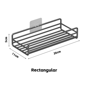 Mensola angolare adesiva in metallo per doccia, in acciaio al carbonio antiruggine, organizer multifunzionale per bagno, senza foratura - Product Image 5