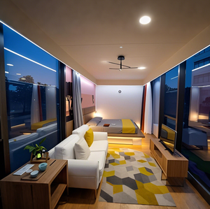 Maison capsule Apple à 2 chambres à coucher à vendre aux États-Unis, mobile personnalisable pour appartement, atelier, salle de bain, bar à domicile - Product Image 6