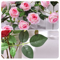 Mur floral cascade de roses artificielles, style influenceur, en fil plastique et tissu de soie, pour décoration de magasins et restaurants
