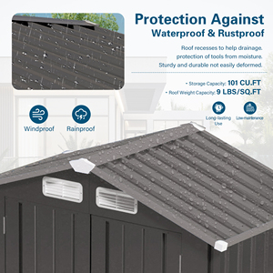 Premium 6x4 FT <strong>Metal</strong> <strong>Shed</strong> Outdoor Storage Cabinet Waterproof Garden Tool House for Backyard Yard Storage - Product Image 4