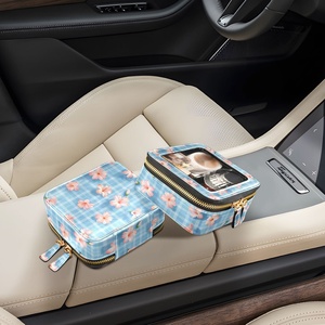 กระเป๋าเครื่องสำอางพิมพ์ลายดอกชบาแบบซิปใสสไตล์ฮาวาย  กระเป๋าใส่แปรงแต่งหน้าแบบใส PVC สำหรับเดินทาง - Product Image 6