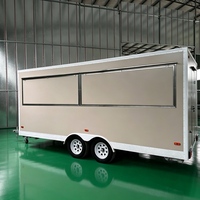 Meishike Modèle 0191 Remorque alimentaire mobile entièrement équipée en aluminium avec cadre en acier inoxydable pour pizza, crème glacée et barbecue en extérieur, résistante à la rouille