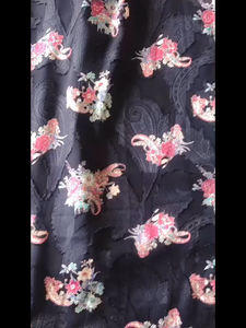 100% Jacquard <span class=keywords><strong>Polyester</strong></span> kỹ thuật số in voan áo sơ mi ăn mặc quần áo vải thổ cẩm Jacquard dệt En RoHS in Saree 100gsm - Product Image 6