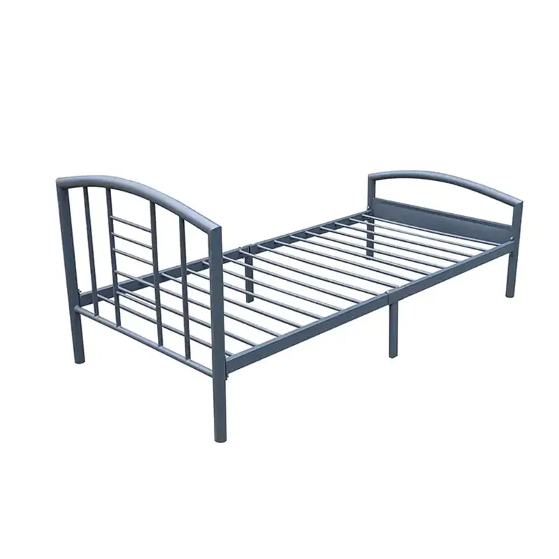 LAKSHYO cama individual de metal con revestimiento en polvo de hierro forjado