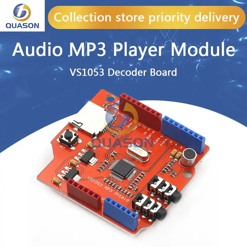 VS1053 VS1053B Stereo Audio MP3 Player Shield Record Decode Development Board Module With TF Card Slot For Arduino R3