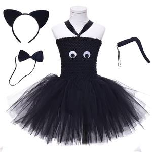 Vestidos forrados <span class=keywords><strong>de</strong></span> gato negro rosa para niñas, disfraces <span class=keywords><strong>de</strong></span> gatito para fiesta <span class=keywords><strong>de</strong></span> cumpleaños para niños, Tutús <span class=keywords><strong>de</strong></span> cumpleaños <span class=keywords><strong>de</strong></span> animales con orejas, conjunto <span class=keywords><strong>de</strong></span> cola con lazo - Product Image 3