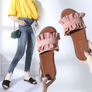 Stsdnd8 — chaussures pour femmes, pantoufles, nu-pieds de plage, tongs à volants, loisirs, printemps et été 2022 - Product Image 2