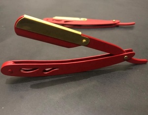 Lame de coiffeur lisse en acier inoxydable, colonne vertébrale plaquée or de haute qualité avec logo personnalisé - Product Image 1