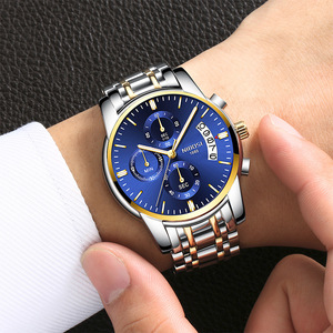 Montre à quartz pour homme de luxe haut de gamme, design simple de qualité supérieure, bracelet en acier inoxydable de qualité supérieure, cristal saphir, étanche, lumineux - Product Image 3