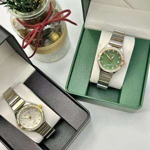 Relojes Mecánicos de Lujo Personalizados al por Mayor para Mujer, Relojes de Cristal Verdes con Diamantes, Relojes de Cuarzo Brillantes de Moda para Mujer - Product Image 2