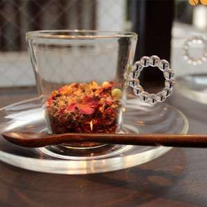 Ensemble <span class=keywords><strong>tasse</strong></span> <span class=keywords><strong>à</strong></span> <span class=keywords><strong>thé</strong></span> et soucoupe <span class=keywords><strong>en</strong></span> <span class=keywords><strong>verre</strong></span> borosilicate <span class=keywords><strong>transparent</strong></span> personnalisé fabriqué <span class=keywords><strong>à</strong></span> la main résistant <span class=keywords><strong>à</strong></span> la chaleur avec poignée unique - Product Image 2