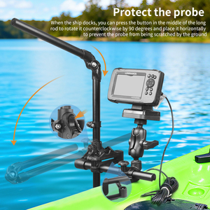 VINmounts Kayak Fish Finder Mount Live Sonar <b>Bracket</b> 360 Adjustable Compatible 1.5 Inch C Size Arm Marine Mount Saltwater Fish - Product Image 6