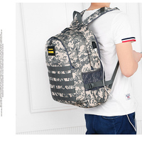 Sac à dos tactique pour ordinateur portable QXMOVING, imperméable, en Oxford, camouflage, pour hommes, avec port USB, pour le camping et la chasse