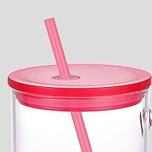 Tazza in Vetro Sfumato da 17oz con Coperchio Trasparente in PP e Cannuccia in Plastica, Design Moderno Antigoccia per Uso Esterno - Product Image 3
