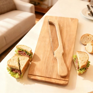<span class=keywords><strong>Planche</strong></span> à découper en <span class=keywords><strong>bois</strong></span> avec couteau à pain en acier inoxydable, accessoires de cuisine, cadeau idéal - Product Image 6