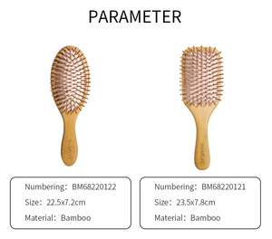 Cepillo de Pelo de Bambú BOOMHOME, Cuadrado y Ovalado, Personalizado, con Cerdas, para Masaje del Cuero Cabelludo, para Hombres y Mujeres - Product Image 2