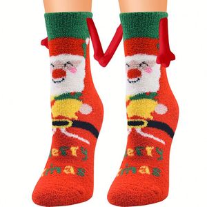 Nouveauté <span class=keywords><strong>2023</strong></span> Chaussettes en coton amusantes pour femmes avec motifs de Noël : Père Noël dansant, motifs de neige, rennes, sapin de Noël et équipe joyeuse - Product Image 6