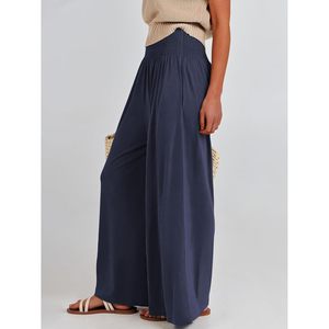 Pantalon Palazzo pour femme FOXA, longueur maxi, taille élastique, coupe ample à jambes larges, avec poches, respirant, décontracté, pour la détente - Product Image 2