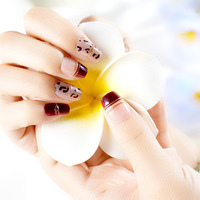 Bestseller – Ongles carrés courts en acrylique, motif léopard rouge, style français séduisant et sexy, pour éclaircir la peau des doigts
