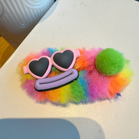 Accessoires de cheveux en peluche mignons pour femmes et filles : Pince à cheveux rose avec nœud, Anneau à cheveux en peluche pastel Kawaii, Bandeau cosplay jaune pastel