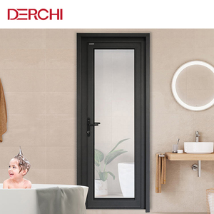 Portes intérieures en verre fumé bon marché de Foshan, cadre en aluminium blanc, portes de salle de bain, portes intérieures d'hôtel, <span class=keywords><strong>porte</strong></span> française à <span class=keywords><strong>double</strong></span> battant - Product Image 6