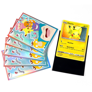 Op maat gemaakte CMYK matte grijze Fox 100 micron 10-kleuren gravure print kaarthulzen voor verzamelkaarten 66x91mm - Product Image 2