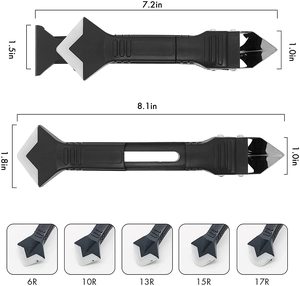 Raspador de sellador y paleta, kit de herramientas de calafateo, paleta de silicona, raspador de calafateo, raspador de silicona DIY, raspador de paleta de acero inoxidable - Product Image 3