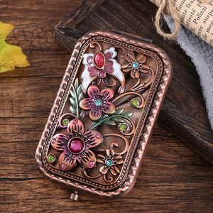 European-Style Metal Eco-friendly Butterfly-Shaped <b>Mirror</b> Copper-Colored Vintage Portable Small Pocket Folding Double-Sided - Product Image 3
