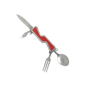 Coltello Tascabile <span class=keywords><strong>4</strong></span> in 1 in Acciaio Inox con Cucchiaio Combinato, Coltello Multifunzionale da Campeggio per Feste e Ristoranti - Product Image 2