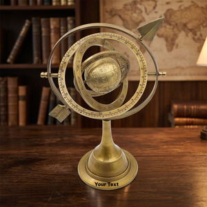 Globe armillaire vintage en laiton avec sphère terrestre centrale, globe céleste décoratif, ornement de table pour la maison, le bureau ou le bureau d'étude - Product Image 1
