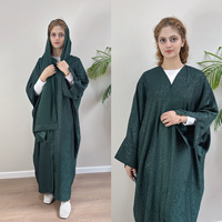 Ensemble Abaya Cardigan Kimono Hijab en Polyester Modeste pour Femmes, Spécial Été Aïd Ramadan, Idéal pour Mariage