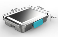 Boîte à bento portable mignonne en acier inoxydable, 3 compartiments, couvercle anti-fuite, compatible micro-ondes, sans BPA, pour le stockage des aliments des nouveau-nés et des enfants