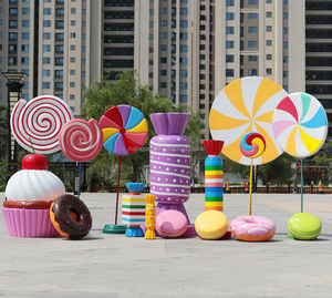 Scultura Gigante in Fibra di Vetro a Forma di Lecca-lecca a Grandezza Naturale, Statua Artistica a Tema Caramella per Centri Commerciali, Negozi, Caffè, Eventi, Feste e Oggetti di Scena Fotografici - Product Image 4