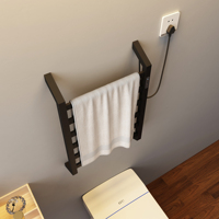 Estante de secado eléctrico montado en la pared y enchufable con toallero calentado de temperatura ajustable para uso en el baño para hoteles