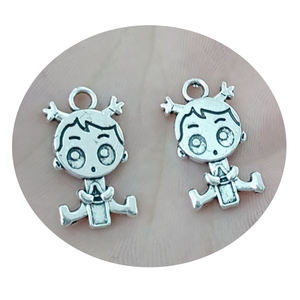 มิกซ์น่ารักขวด<span class=keywords><strong>นม</strong></span>เด็กผู้หญิงมีเสน่ห์ชุบเงินโบราณเสื้อผ้าเด็กจี้ฟุตสำหรับพวงกุญแจ Diy เครื่องประดับ Mak - Product Image 2