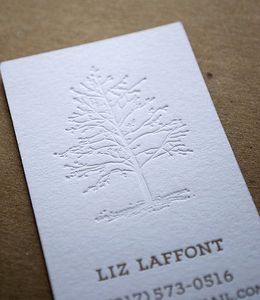 สีเบจนมขาว Letterpress ปรับแต่งบริษัทนามบัตรบัตรสื่อสังคม - Product Image 1