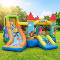 Château gonflable professionnel sur le thème de la jungle, respectueux de l'environnement, avec toboggan, en PVC, pour parc d'attractions, garantie de 3 ans