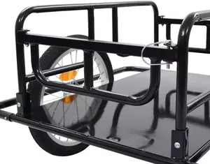 Bike Cargo Trailer Steel Bicycle Cycling Camping Luggage Tool Carrier Black