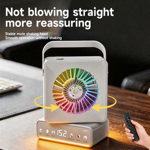 Portable USB Rechargeable <b>Desk</b> Fan 5 Speed Adjustable Airflow <b>Foldable</b> Quiet Cooling Fan with Light for Home Office Travel - Product Image 3