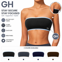 Soutien-gorge de sport bandeau sans bretelles GH personnalisé avec logo, grande taille pour femme, color block, coupe ajustée, respirant, anti-transpiration, extensible dans les quatre sens, maintien optimal