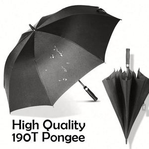 High Quality 190T Auto Open Waterproof <b>Windproof</b> Straight Golf <b>Umbrella</b> Lifting Function Silk Screen Printed Custom Promotional - Product Image 2