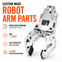 Bras de robot à 5 axes sur mesure, pince à usinage CNC, fabriqué à partir de dessins 3D, aluminium 7075, OEM