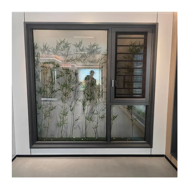 Nigeria Triple Pane House Double Glazed Design Windows For Home With Screens Push Out Black Aluminum Casement Windows