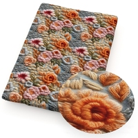 Offre Spéciale 6 pièces 20X 33 Cm imprimé fleuri Faux cuir feuilles de tissu pour coudre Quilting bricolage arcs boucles d'oreilles faisant de l'artisanat